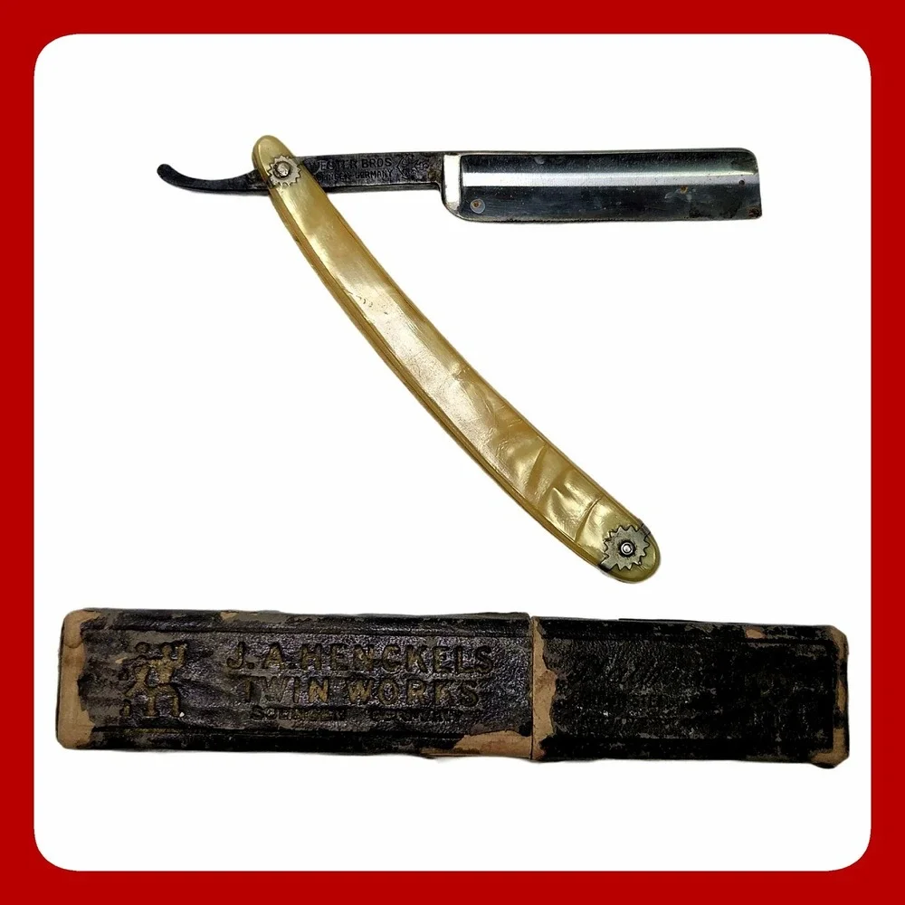 Wester Bros Steel King Solingen Straight Razor Henckels Box Celluloid Germany